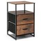 Gymax 2-Drawer Dresser w/ Shelves Fabric Dresser Sturdy Steel Frame Wooden Top Rustic